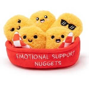 What Do You Meme Emotional Support Chicken Nuggets 5 Plush Nuggets With Basket